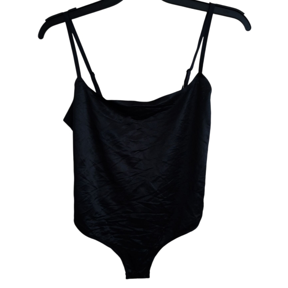 SKIMS Barely There Shapewear Thong Bodysuit in Black Size 2X